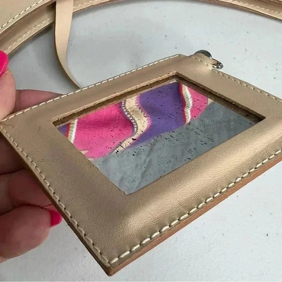 Sharif Marc & Marc Striped Beaded Floral Patch Large Leather/Canvas Tote Bag - Picture 3 of 15